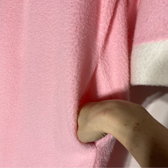Vintage Hamilton Pink and White Fleece Long Sleeve Housecoat Robe Nightgown L - Picture 6 of 16